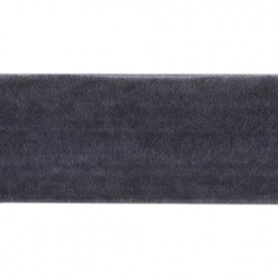 Лента бархатная нейлон, шир.25 мм, (упак. 45,7м), цв.189-т.серый - купить в Твери. Цена: 981.09 руб.