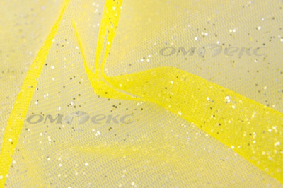 Сетка Глиттер, 40 гр/м2, шир.160см, цвет жёлтый - купить в Твери. Цена 163.01 руб.