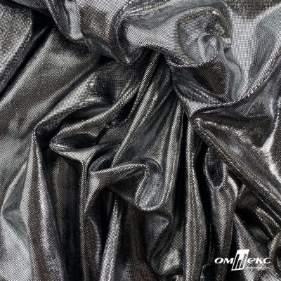 Трикотажное полотно голограмма, шир.140 см, #602 -чёрный/серебро - купить в Твери. Цена 385.88 руб.