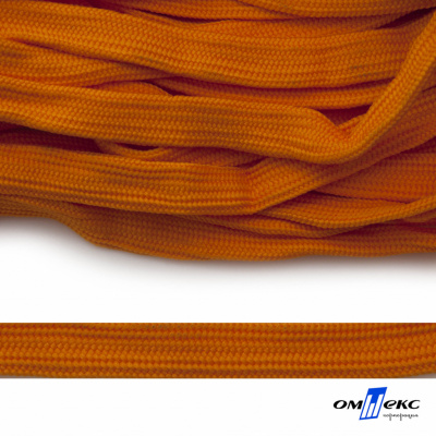 Шнур плетеный (плоский) d-12 мм, (уп.90+/-1м), 100% полиэстер, цв.267 - оранжевый - купить в Твери. Цена: 8.62 руб.