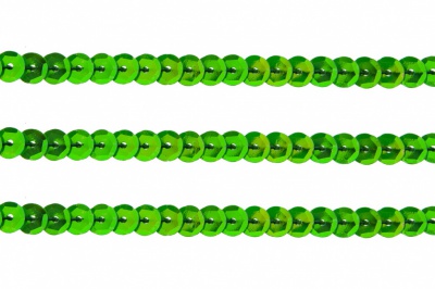 Пайетки "ОмТекс" на нитях, CREAM, 6 мм С / упак.73+/-1м, цв. 94 - зеленый - купить в Твери. Цена: 297.48 руб.