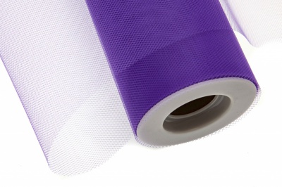 Фатин в шпульках 16-85, 10 гр/м2, шир. 15 см (в нам. 25+/-1 м), цвет фиолетовый - купить в Твери. Цена: 100.69 руб.