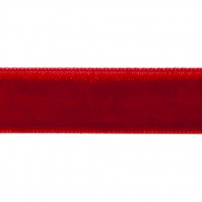 Лента бархатная нейлон, шир.12 мм, (упак. 45,7м), цв.45-красный - купить в Твери. Цена: 392 руб.