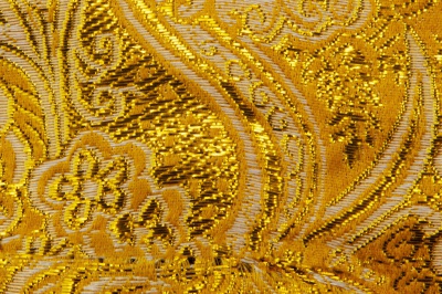 Ткань костюмная жаккард №12, 140 гр/м2, шир.150см, цвет жёлтый - купить в Твери. Цена 383.29 руб.