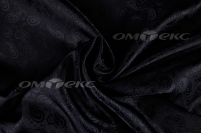 Ткань подкладочная жаккард Р14098, чёрный, 85 г/м2, шир. 150 см, 230T - купить в Твери. Цена 166.45 руб.