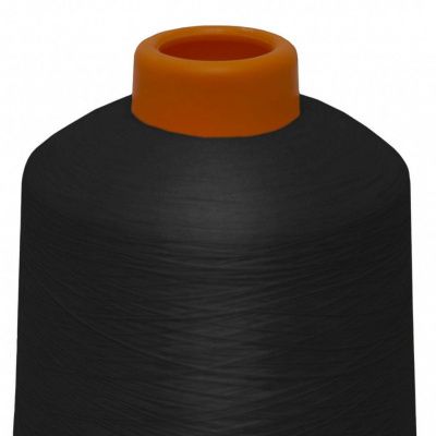 Нитки текстурированные некручёные, намот. 15 000 м, цвет чёрный - купить в Твери. Цена: 204.10 руб.