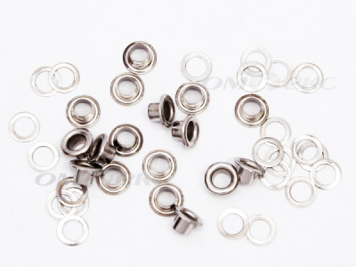 Люверсы металлические, блочка/кольцо, №3 (5 мм) упак.1000 шт- цв.никель - купить в Твери. Цена: 215.60 руб.