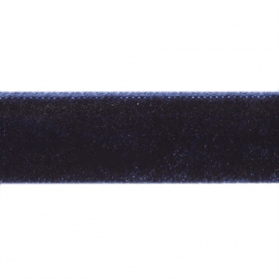 Лента бархатная нейлон, шир.12 мм, (упак. 45,7м), цв.180-т.синий - купить в Твери. Цена: 411.60 руб.