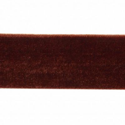 Лента бархатная нейлон, шир.25 мм, (упак. 45,7м), цв.120-шоколад - купить в Твери. Цена: 981.09 руб.