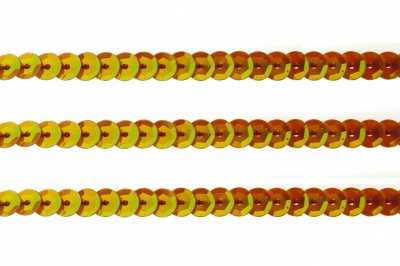 Пайетки "ОмТекс" на нитях, CREAM, 6 мм С / упак.73+/-1м, цв. 88 - оранжевый - купить в Твери. Цена: 300.55 руб.
