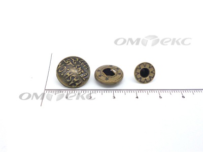 Кнопки металл 15 мм альфа антик с рис.№3  - купить в Твери. Цена: 2.90 руб.