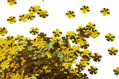 Пайетки "ОмТекс" россыпью,DOUBLE SIDED GOLD,цветок 14 мм/упак.50 гр, цв. 0460-золото - купить в Твери. Цена: 80.12 руб.