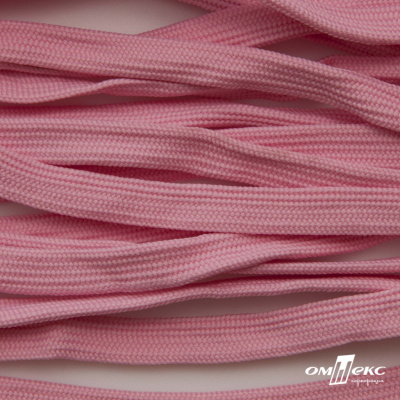 Шнур плетеный (плоский) d-12 мм, (уп.90+/-1м), 100% полиэстер, цв.256 - розовый - купить в Твери. Цена: 8.62 руб.