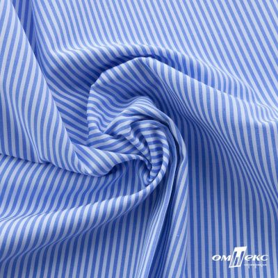 Ткань сорочечная Полоска Кенди, 115 г/м2, 58% пэ,42% хл, шир.150 см, цв.2-голубой, (арт.110) - купить в Твери. Цена 309.82 руб.