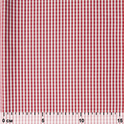 Ткань сорочечная Клетка Виши, 115 г/м2, 58% пэ,42% хл, шир.150 см, цв.5-красный, (арт.111) - купить в Твери. Цена 306.69 руб.