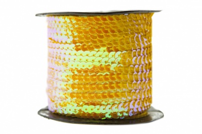 Пайетки "ОмТекс" на нитях, CREAM, 6 мм С / упак.73+/-1м, цв. 92 - золото - купить в Твери. Цена: 484.77 руб.