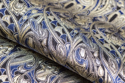 Ткань костюмная жаккард, 135 гр/м2, шир.150см, цвет синий№18 - купить в Твери. Цена 441.95 руб.