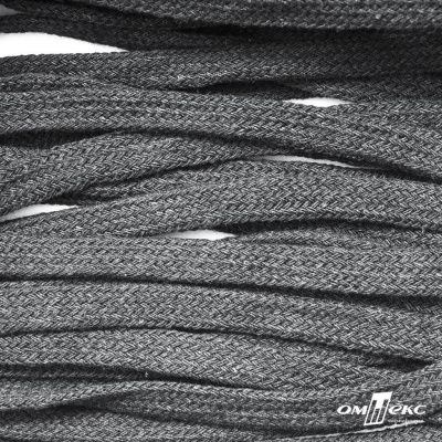 Шнур плетеный d-8 мм плоский, 70% хлопок 30% полиэстер, уп.85+/-1 м, цв.1027-серый - купить в Твери. Цена: 735 руб.