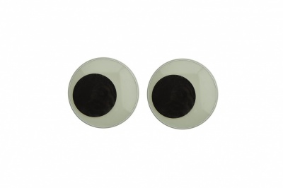 Глазки для игрушек, круглые, с бегающими зрачками, 18 мм/упак.20+/-2 шт, цв. -черно-белые - купить в Твери. Цена: 25.40 руб.