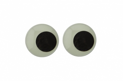 Глазки для игрушек, круглые, с бегающими зрачками, 24 мм/упак.50+/-2 шт, цв. -черно-белые - купить в Твери. Цена: 60.32 руб.