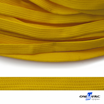 Шнур плетеный (плоский) d-12 мм, (уп.90+/-1м), 100% полиэстер, цв.269 - жёлтый - купить в Твери. Цена: 8.62 руб.