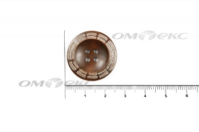 Пуговица деревянная круглая №53 (25мм) - купить в Твери. Цена: 3.68 руб.