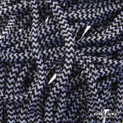 Шнурки #107-16, круглые 130 см, двухцветные цв.серый/чёрный - купить в Твери. Цена: 31.89 руб.