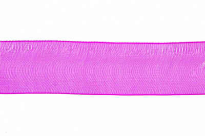 Лента органза 1015, шир. 10 мм/уп. 22,8+/-0,5 м, цвет ярк.розовый - купить в Твери. Цена: 38.39 руб.