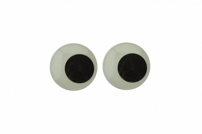 Глазки для игрушек, круглые, с бегающими зрачками, 15 мм/упак.50+/-2 шт, цв. -черно-белые - купить в Твери. Цена: 47.40 руб.
