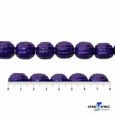 0309-Бусины деревянные "ОмТекс", 16 мм, упак.50+/-3шт, цв.018-фиолет - купить в Твери. Цена: 62.22 руб.