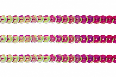 Пайетки "ОмТекс" на нитях, CREAM, 6 мм С / упак.73+/-1м, цв. 89 - розовый - купить в Твери. Цена: 468.37 руб.