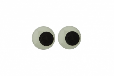 Глазки для игрушек, круглые, с бегающими зрачками, 8 мм/упак.100+/-2 шт, цв. -черно-белые - купить в Твери. Цена: 28.57 руб.