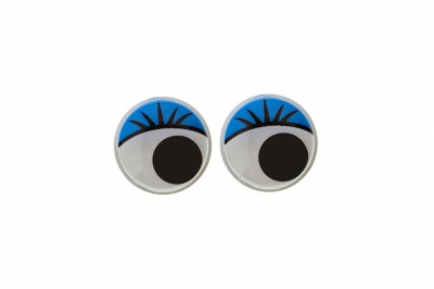 Глазки для игрушек, круглые, с бегающими зрачками, 8 мм/упак.50+/-2 шт, цв. -синий - купить в Твери. Цена: 59.66 руб.