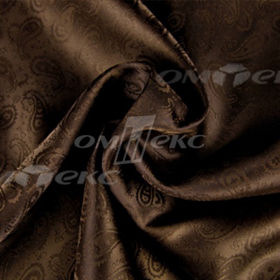 Ткань подкладочная жаккард Р14098, 19-1217/коричневый, 85 г/м2, шир. 150 см, 230T - купить в Твери. Цена 166.45 руб.