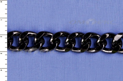 Цепь металл декоративная №9 (13,5*16,5) черная (10+/-1 м)  - купить в Твери. Цена: 808.92 руб.