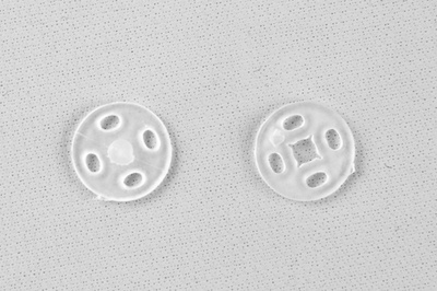 Кнопки пришивные пластиковые 10 мм, блистер 24шт, цв.-прозрачные - купить в Твери. Цена: 48.41 руб.