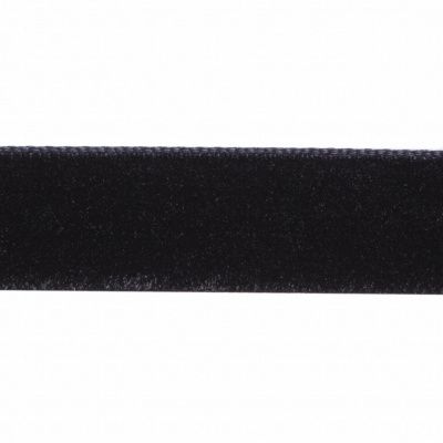 Лента бархатная нейлон, шир.12 мм, (упак. 45,7м), цв.03-черный - купить в Твери. Цена: 448.27 руб.