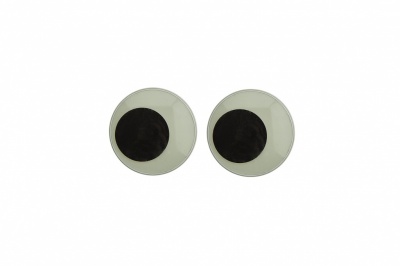 Глазки для игрушек, круглые, с ресничками, 10 мм/упак.50+/-2 шт, цв. -черно-белые - купить в Твери. Цена: 21.24 руб.