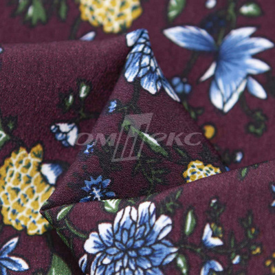 Плательная ткань "Фламенко" 4.1, 80 гр/м2, шир.150 см, принт растительный - купить в Твери. Цена 259.21 руб.