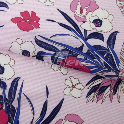 Плательная ткань "Фламенко" 18.1, 80 гр/м2, шир.150 см, принт растительный - купить в Твери. Цена 239.03 руб.