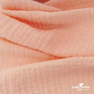 Ткань Муслин, 100% хлопок, 125 гр/м2, шир. 140 см #201 цв.(18)-розовый персик - купить в Твери. Цена 464.97 руб.